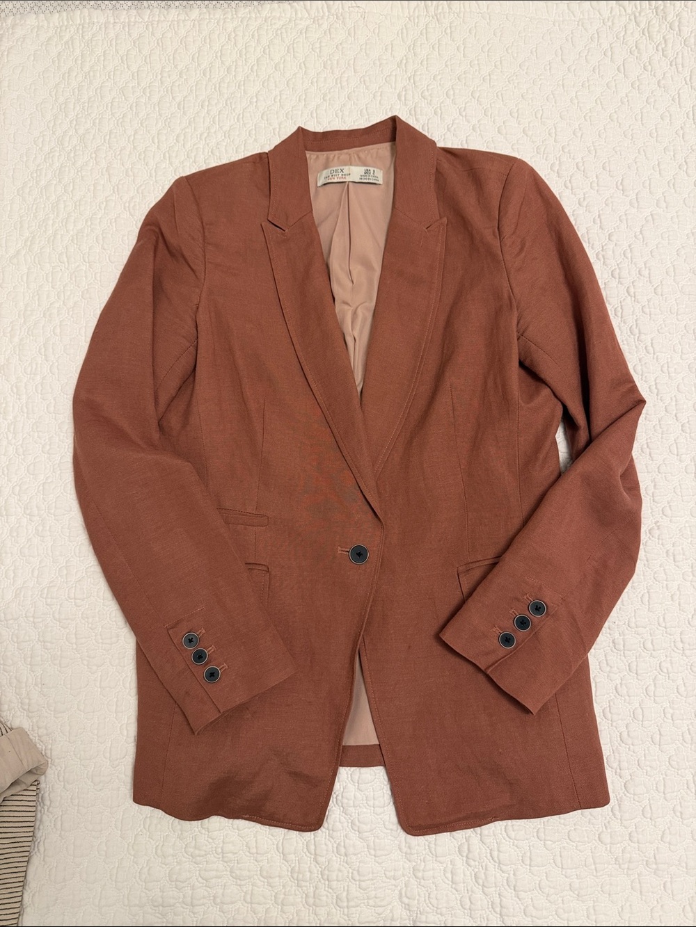 Dex Rust-Colored Single-Button Blazer